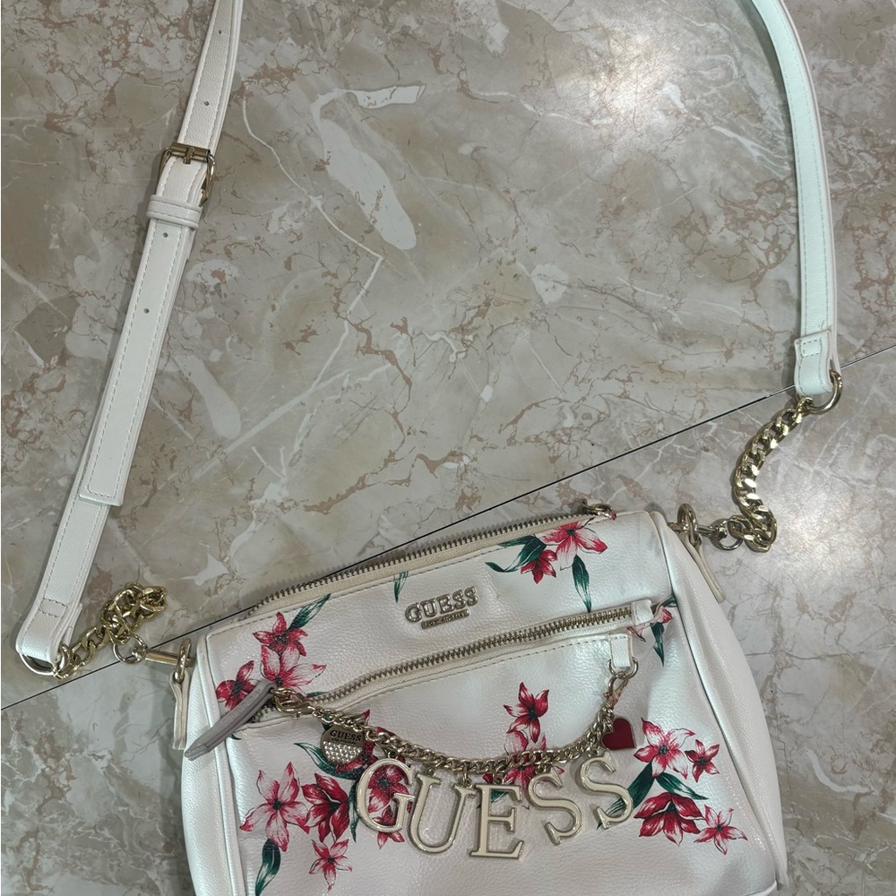 Guess White Floral Women's Bag